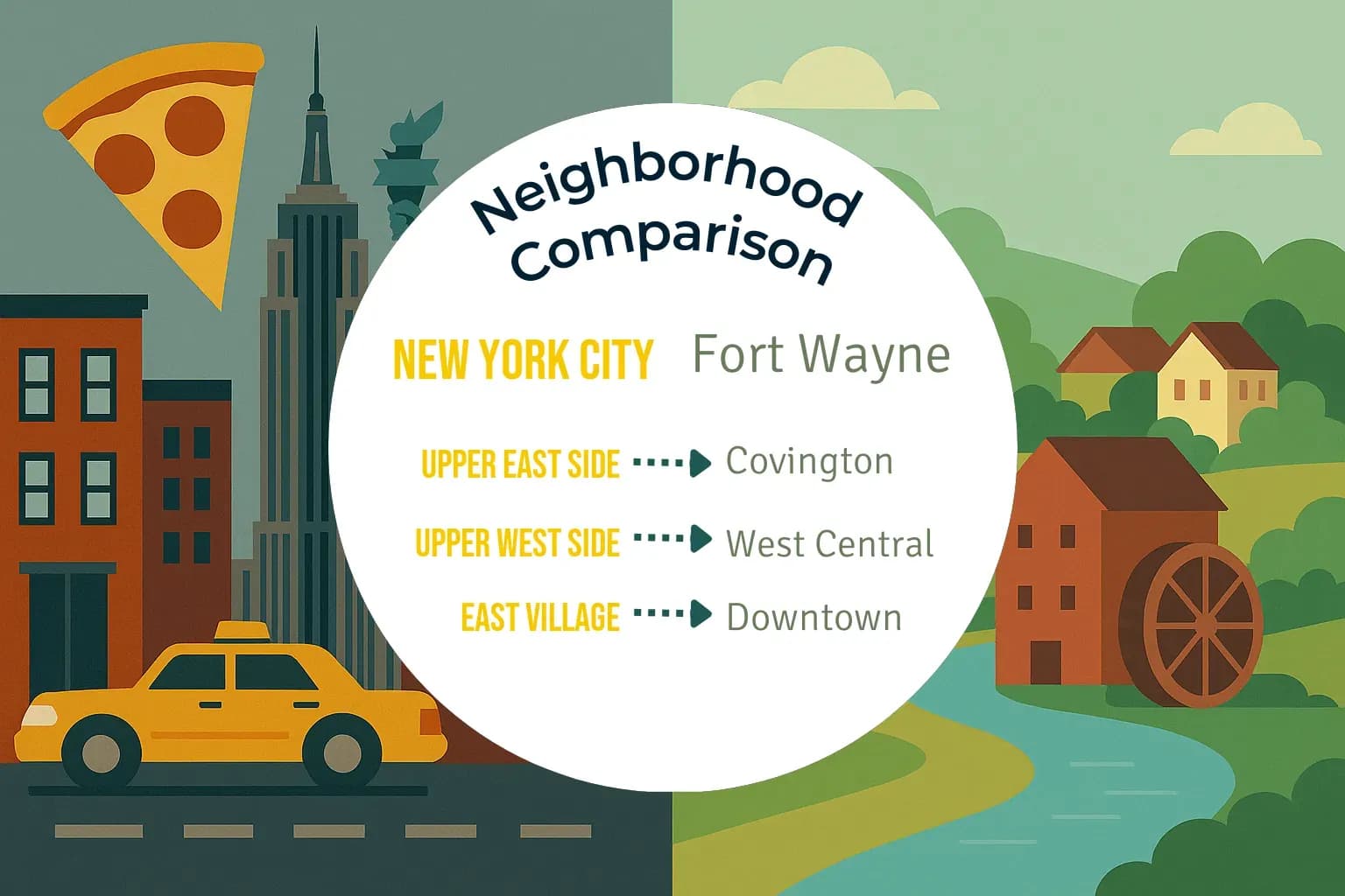 New York City vs Fort Wayne Neighborhood Comparison