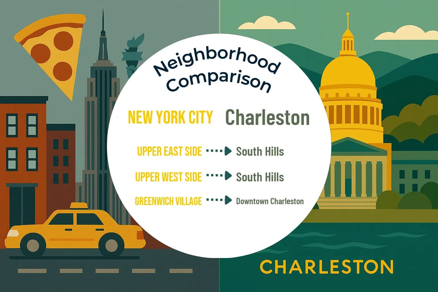 New York City vs Charleston Neighborhood Comparison