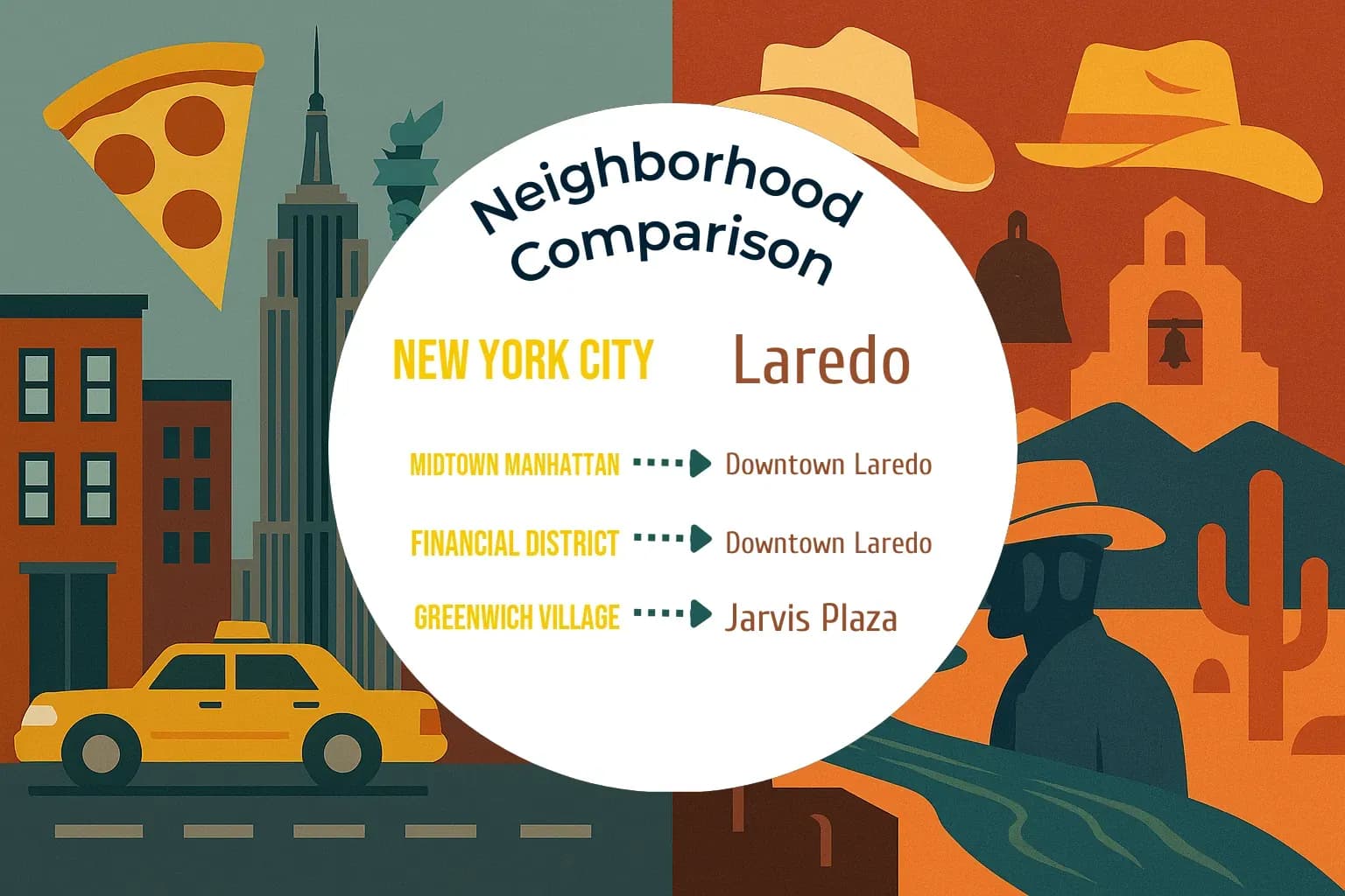 New York City vs Laredo Neighborhood Comparison