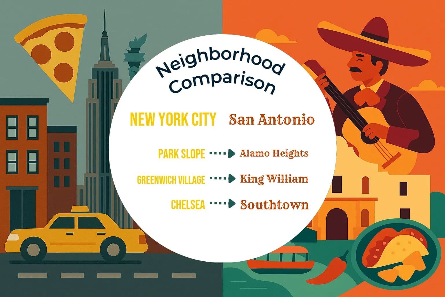 New York City vs San Antonio Neighborhood Comparison