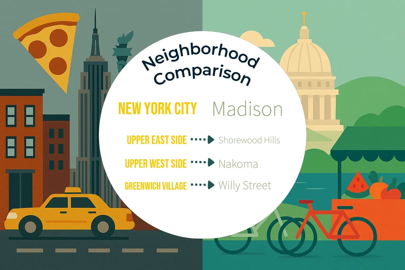 New York City vs Madison Neighborhood Comparison