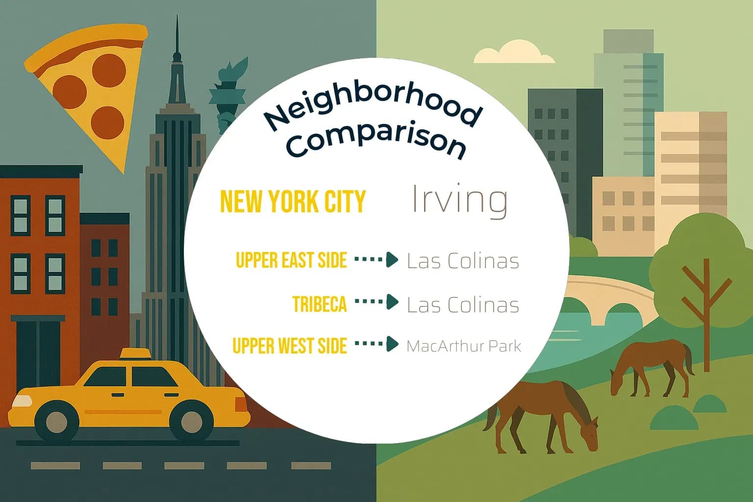 New York City vs Irving Neighborhood Comparison