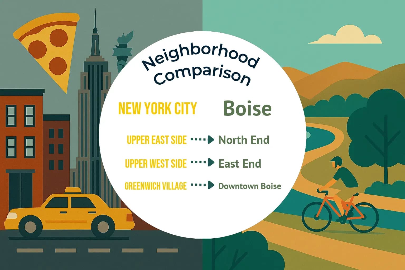 New York City vs Boise Neighborhood Comparison