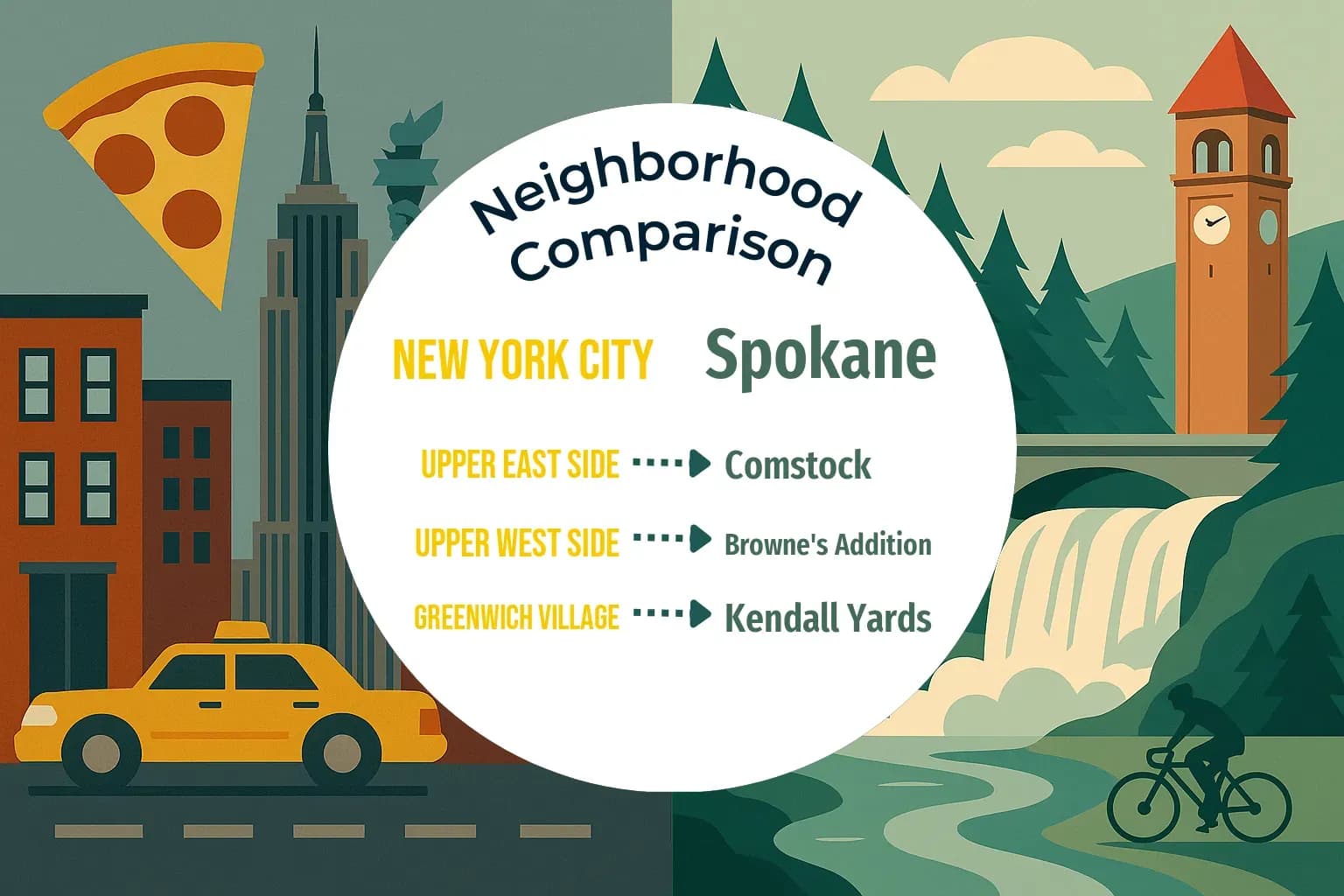 New York City vs Spokane Neighborhood Comparison
