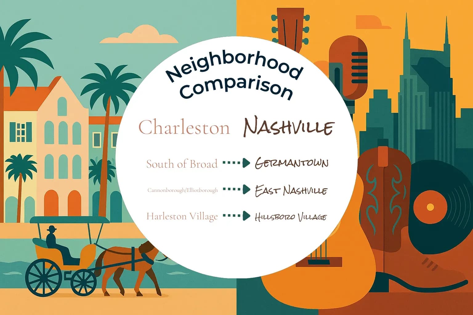 Charleston vs Nashville Neighborhood Comparison