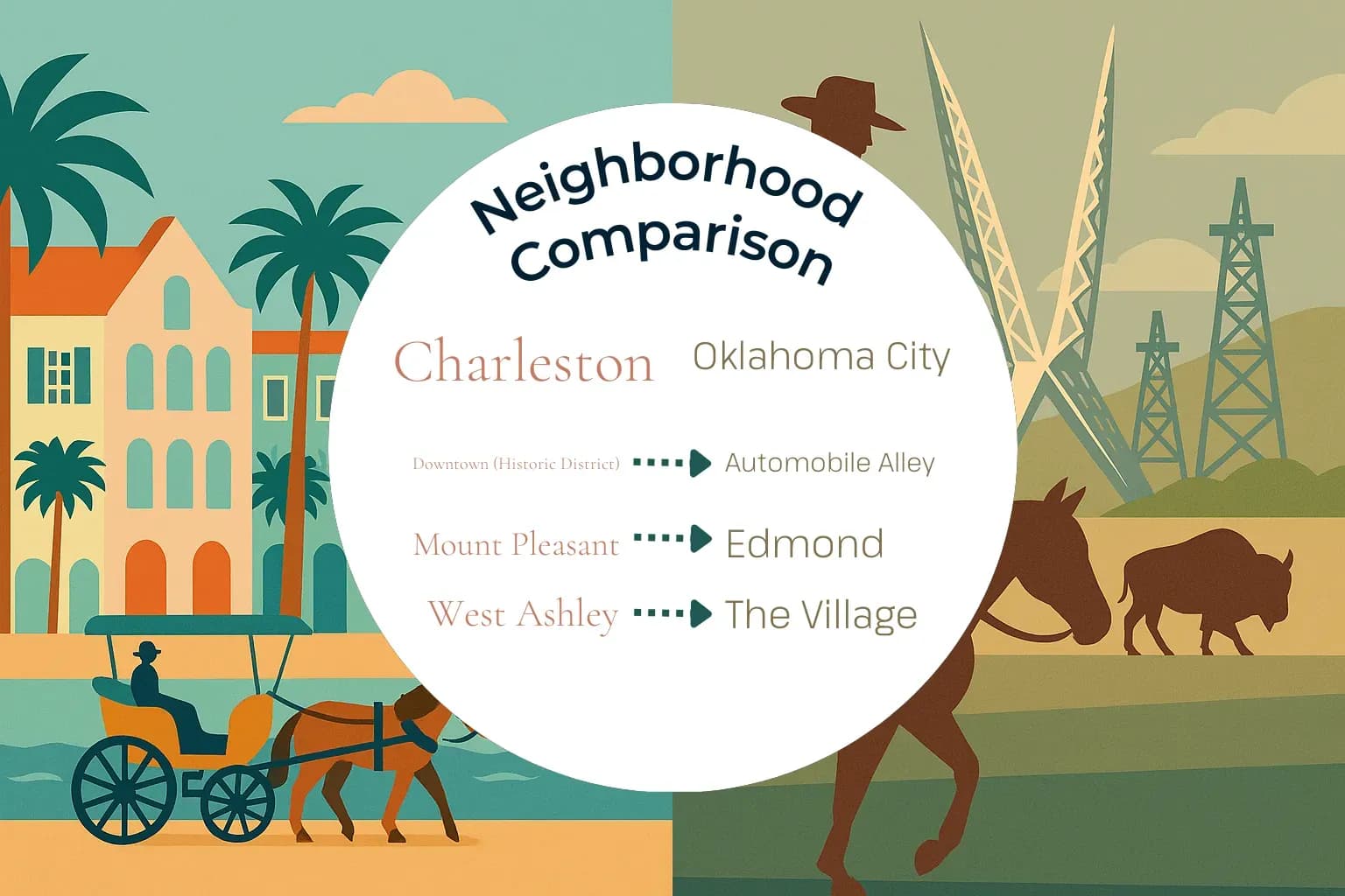 Charleston vs Oklahoma City Neighborhood Comparison