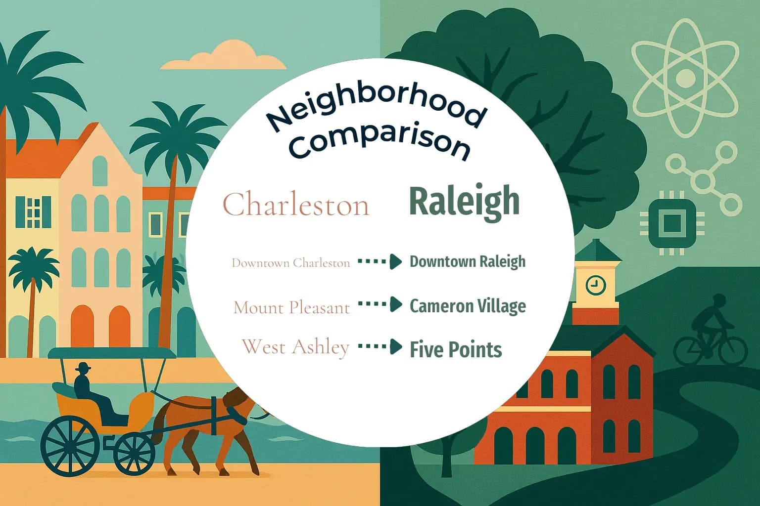 Charleston vs Raleigh Neighborhood Comparison