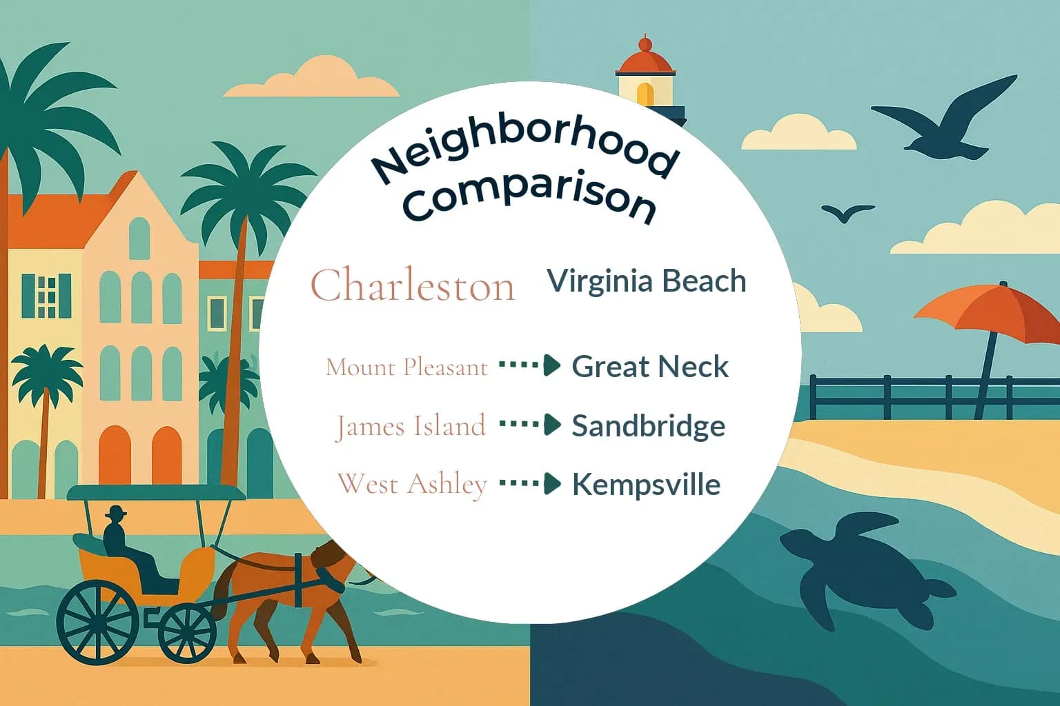 Charleston vs Virginia Beach Neighborhood Comparison