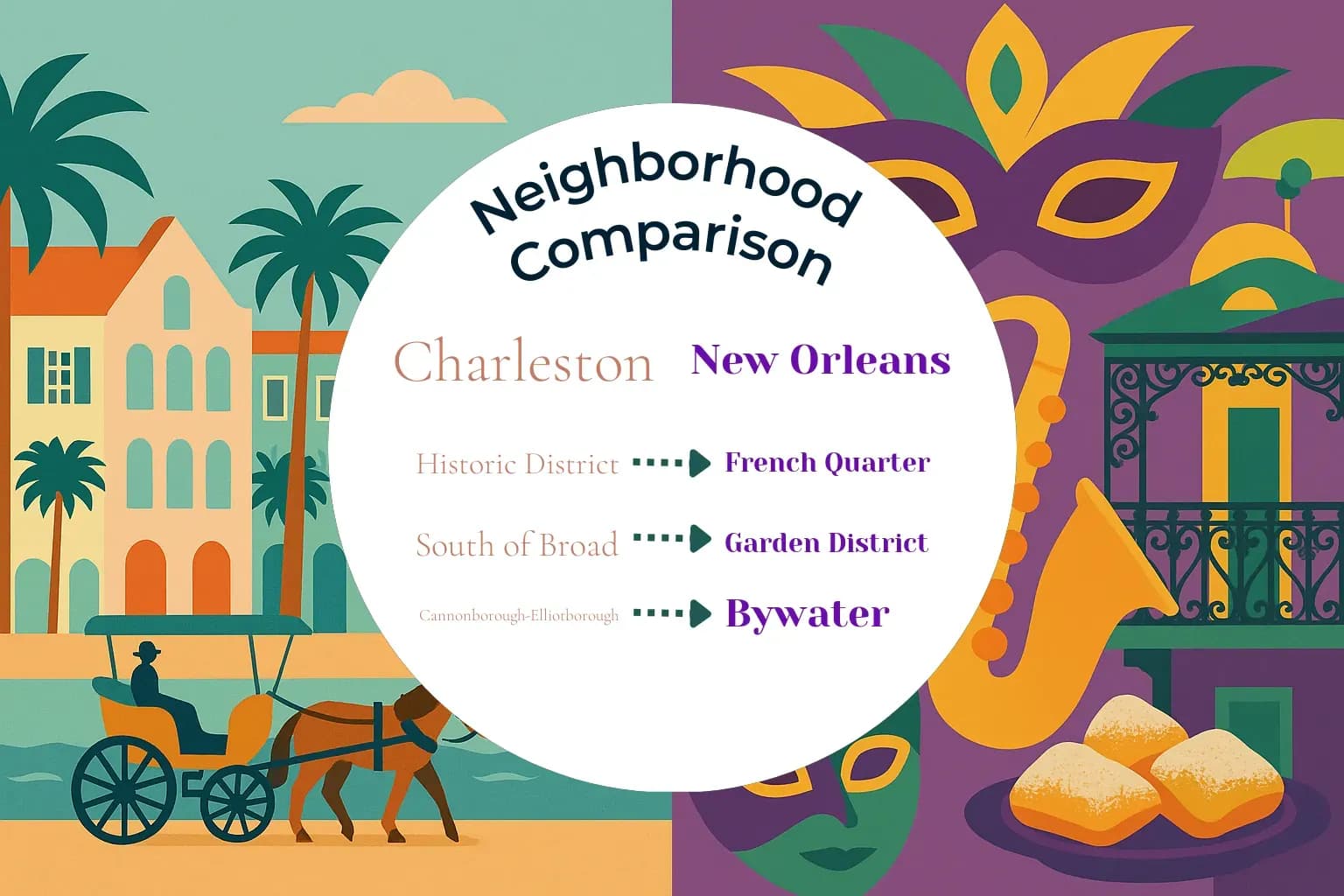 Charleston vs New Orleans Neighborhood Comparison