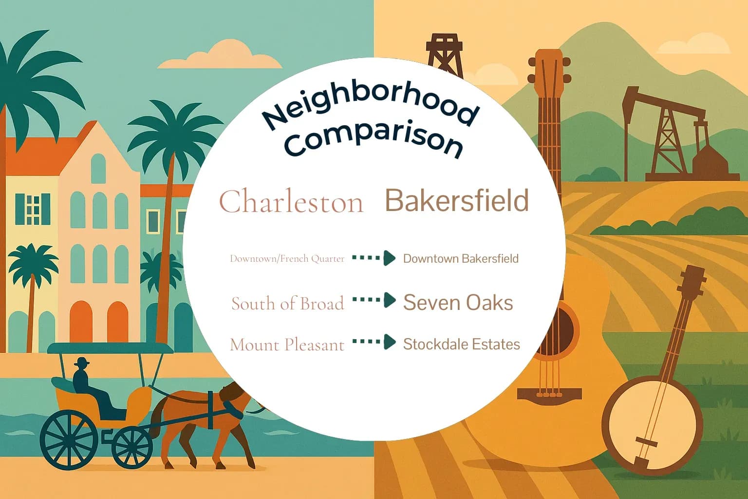 Charleston vs Bakersfield Neighborhood Comparison