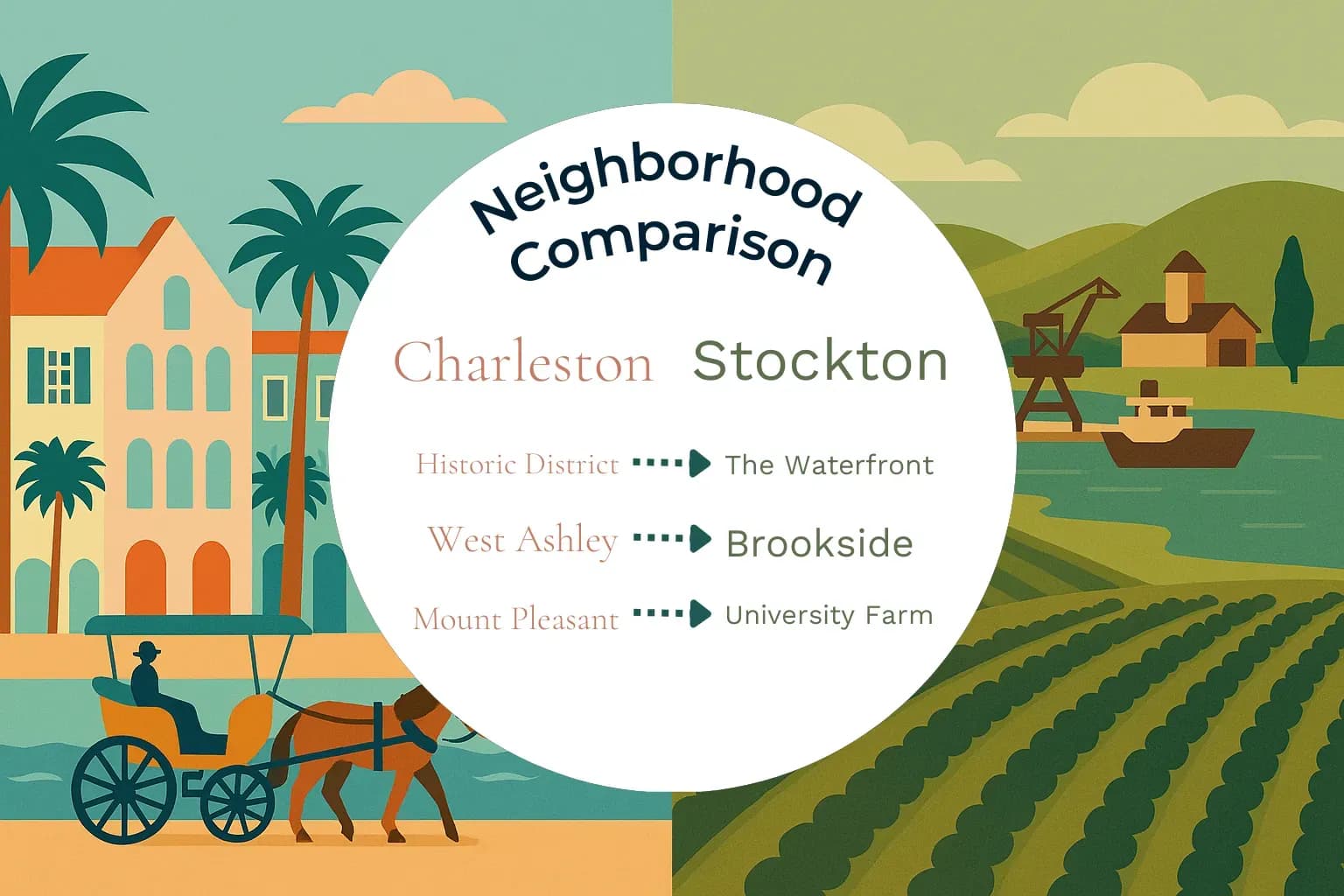 Charleston vs Stockton Neighborhood Comparison