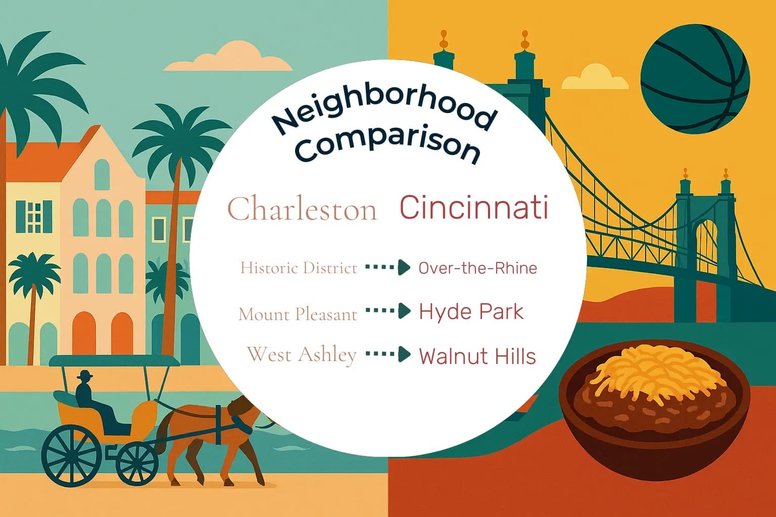 Charleston vs Cincinnati Neighborhood Comparison