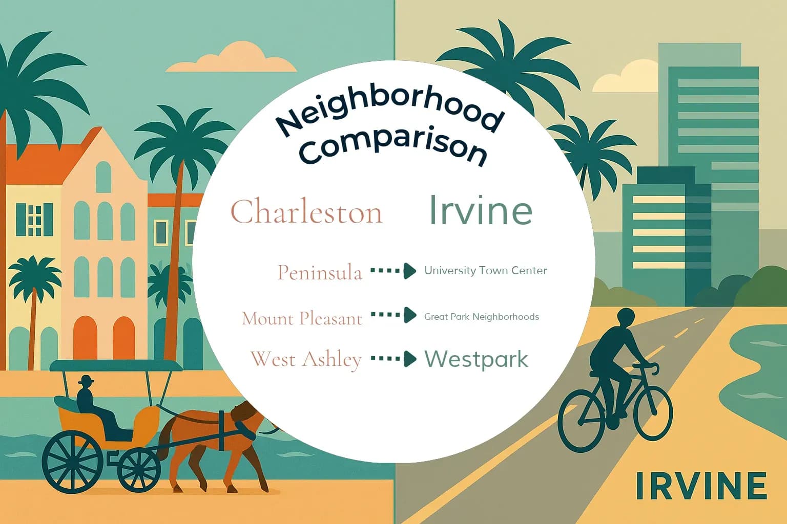 Charleston vs Irvine Neighborhood Comparison