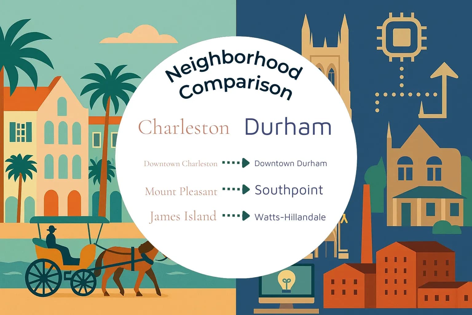 Charleston vs Durham Neighborhood Comparison