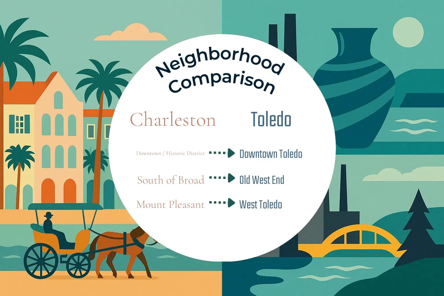 Charleston vs Toledo Neighborhood Comparison