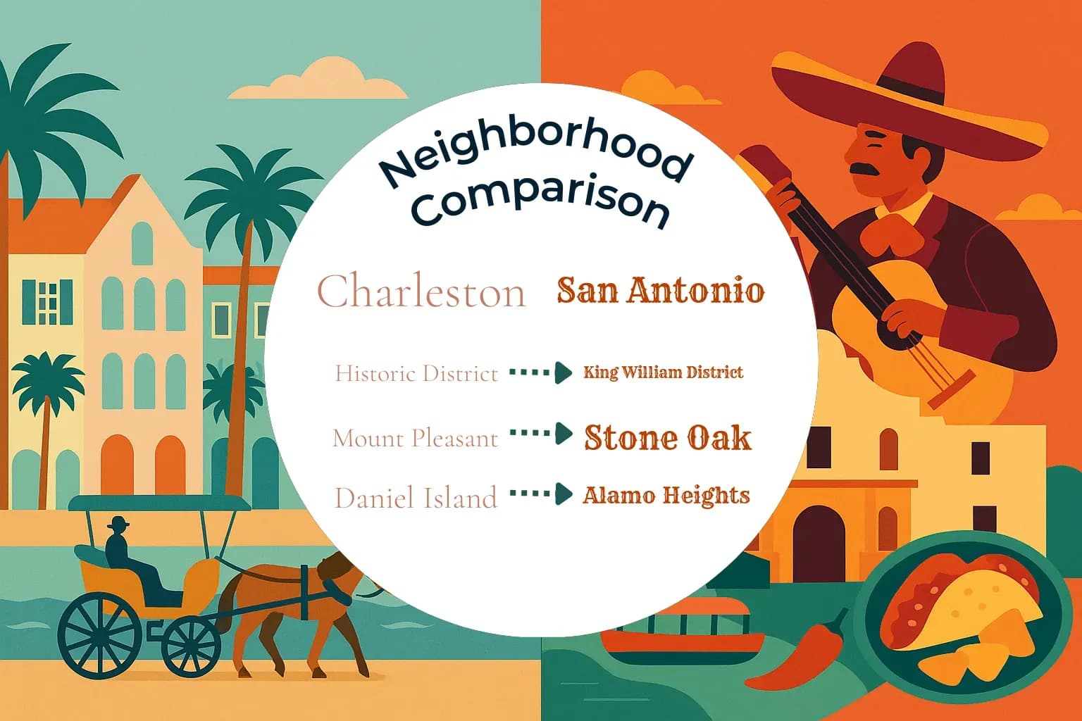 Charleston vs San Antonio Neighborhood Comparison