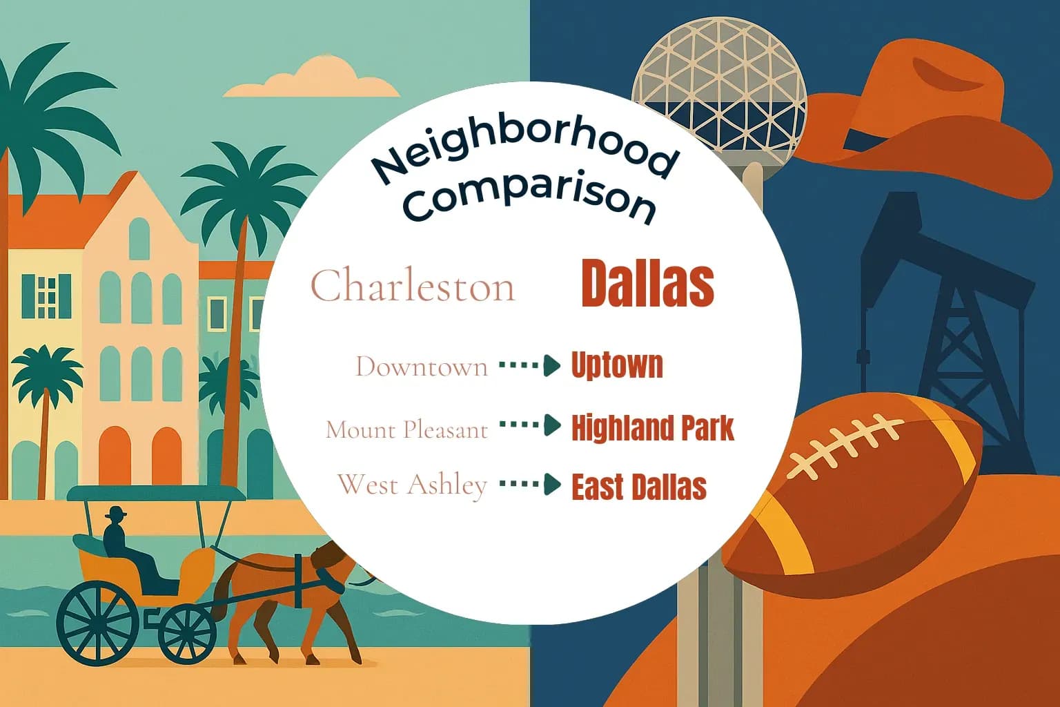 Charleston vs Dallas Neighborhood Comparison