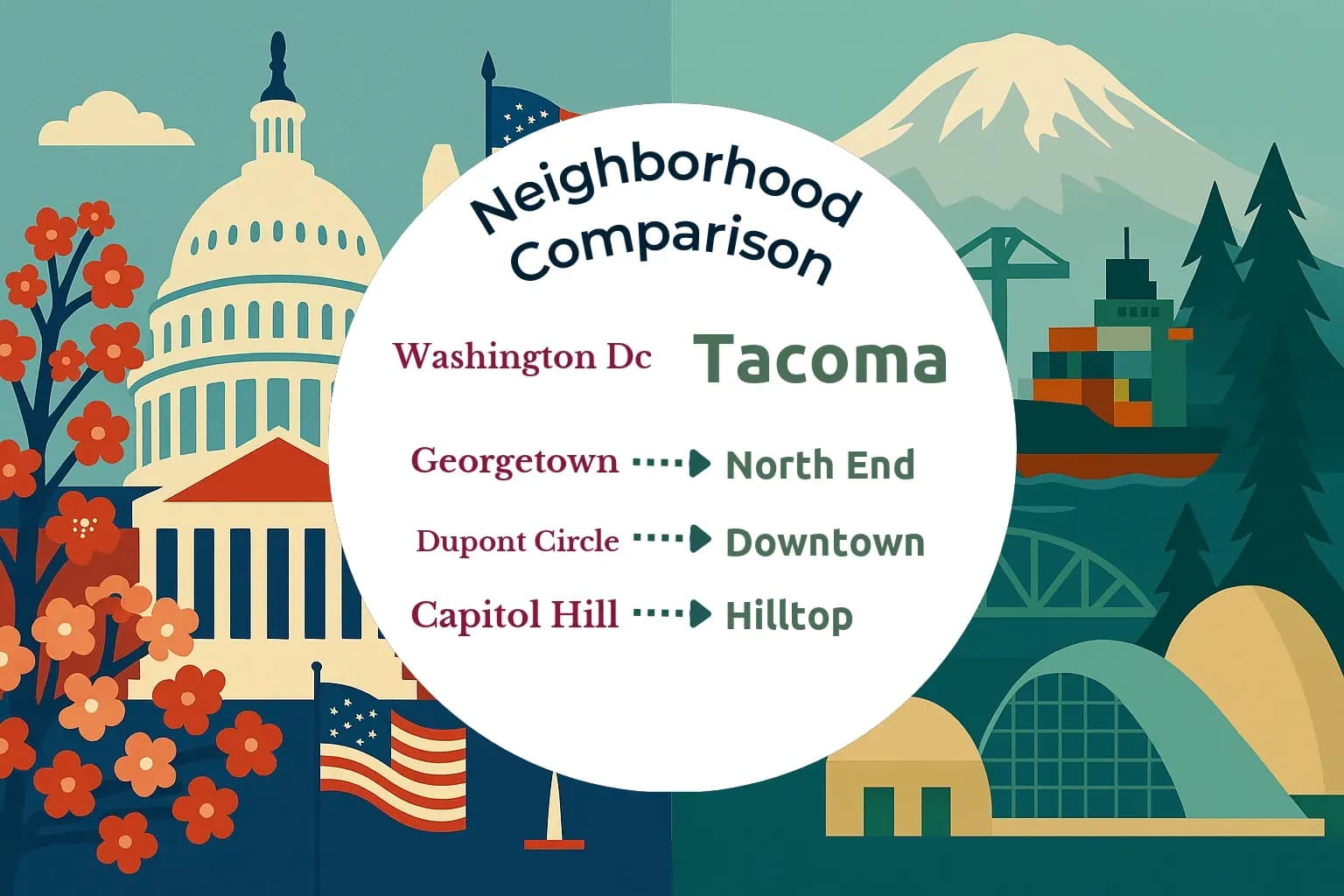 Washington DC vs Tacoma Neighborhood Comparison