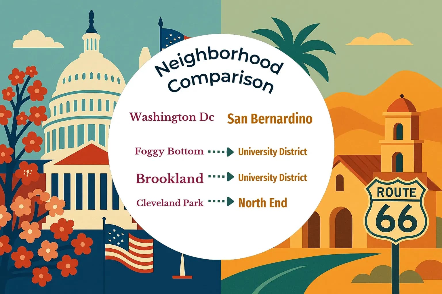 Washington DC vs San Bernardino Neighborhood Comparison