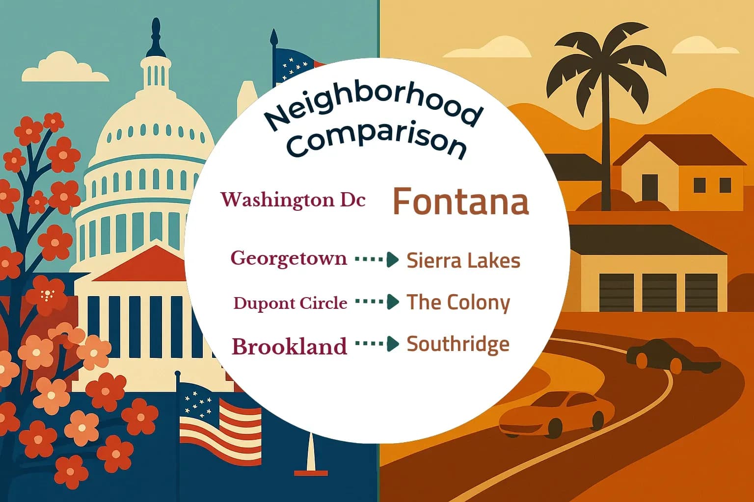 Washington DC vs Fontana Neighborhood Comparison