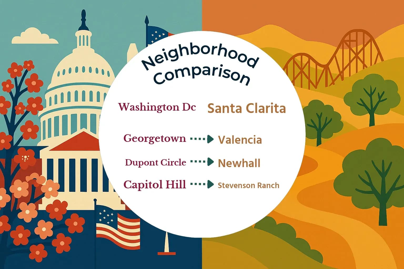 Washington DC vs Santa Clarita Neighborhood Comparison