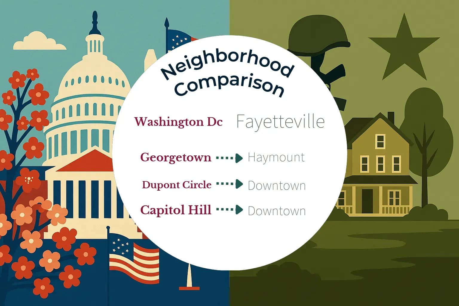 Washington DC vs Fayetteville Neighborhood Comparison