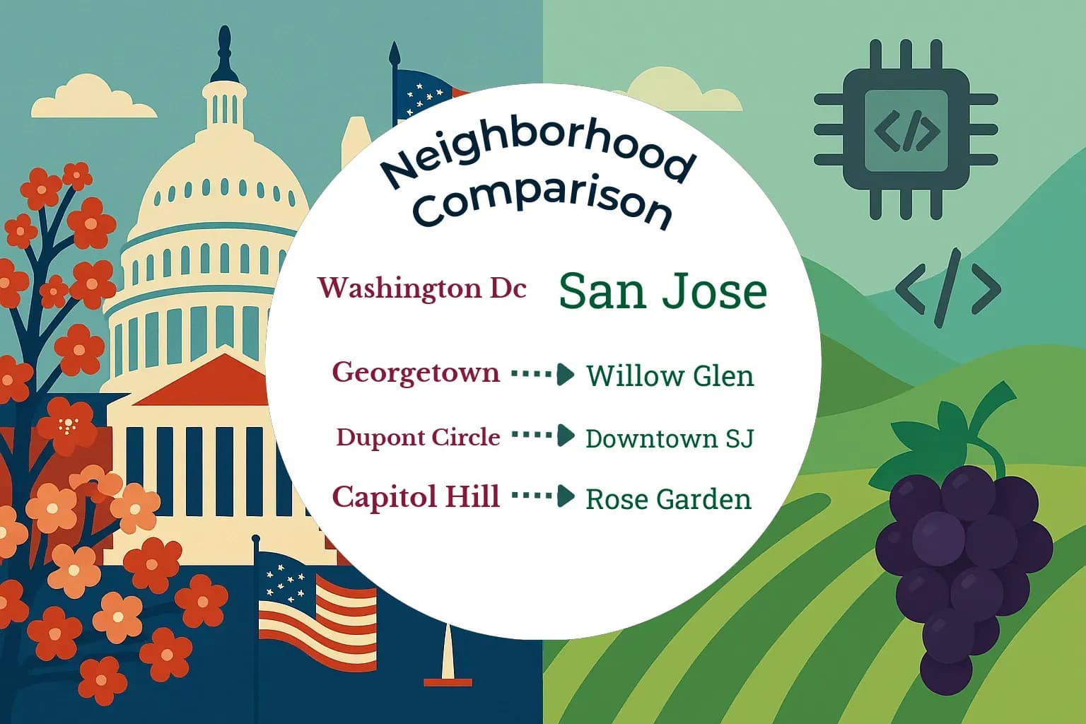 Washington DC vs San Jose Neighborhood Comparison