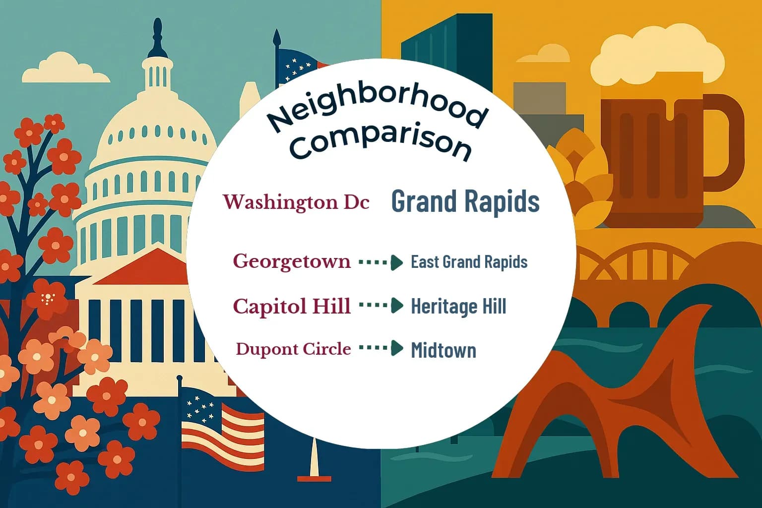Washington DC vs Grand Rapids Neighborhood Comparison