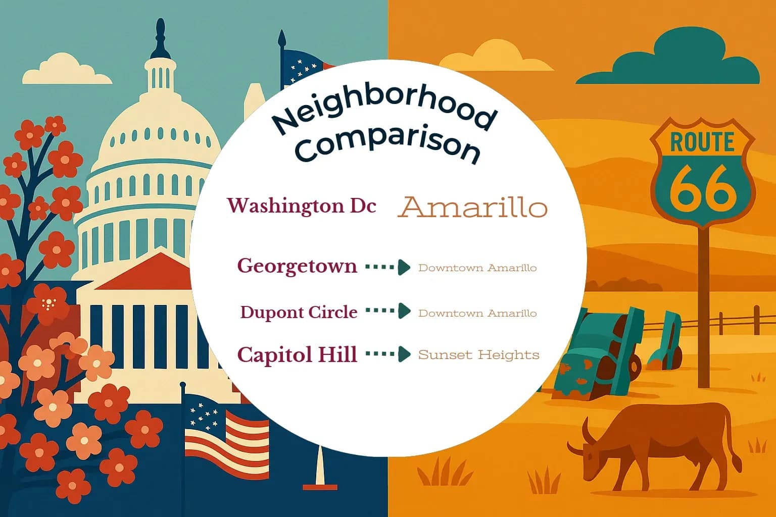 Washington DC vs Amarillo Neighborhood Comparison