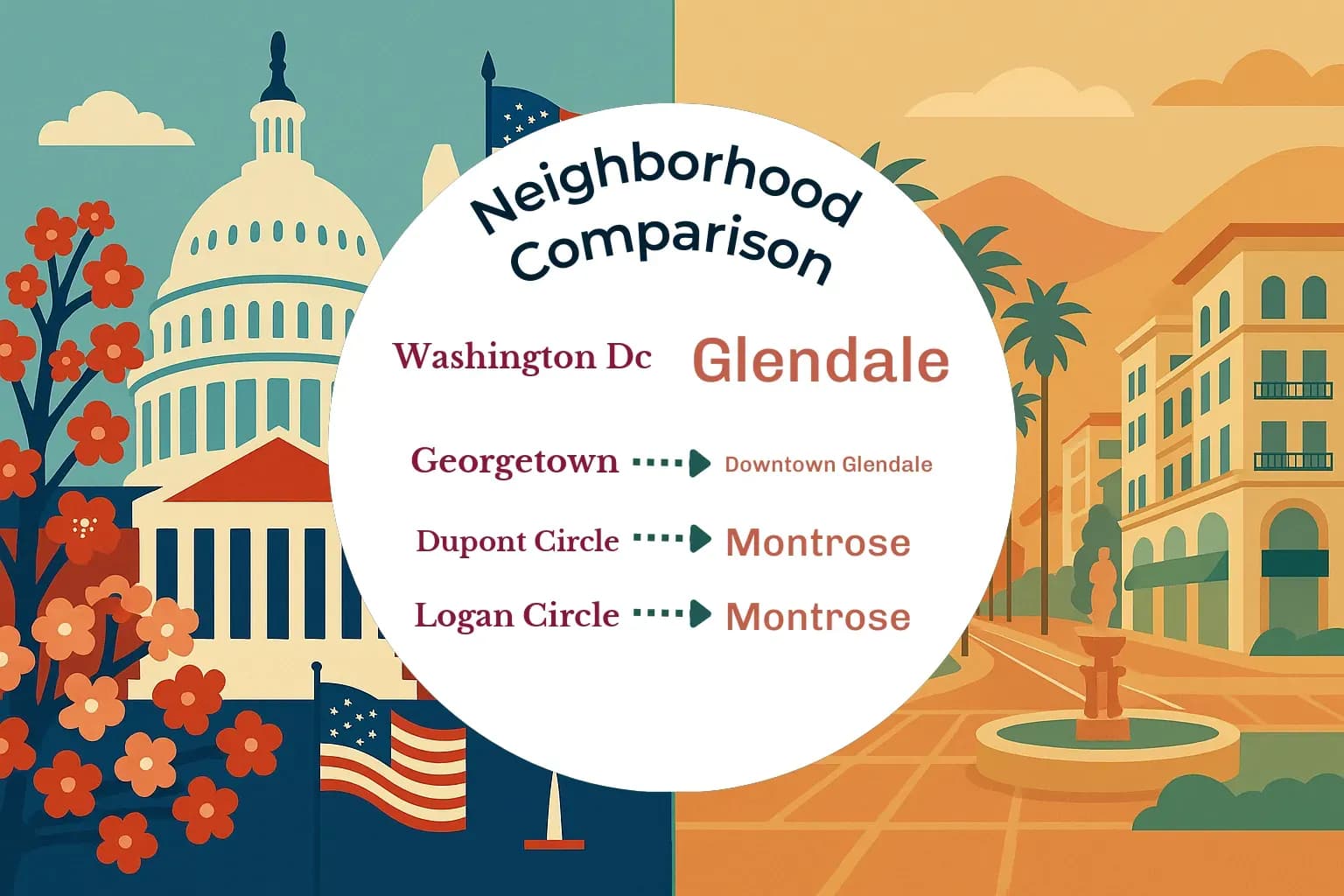 Washington DC vs Glendale Neighborhood Comparison