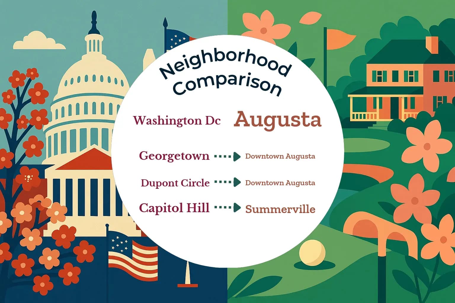 Washington DC vs Augusta Neighborhood Comparison