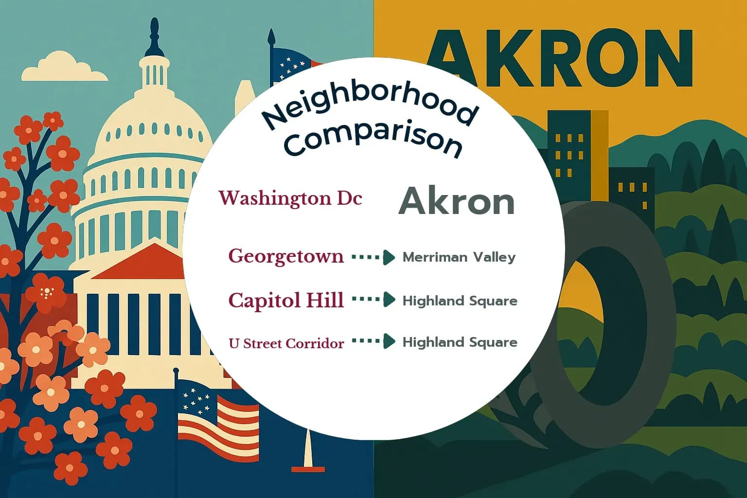 Washington DC vs Akron Neighborhood Comparison