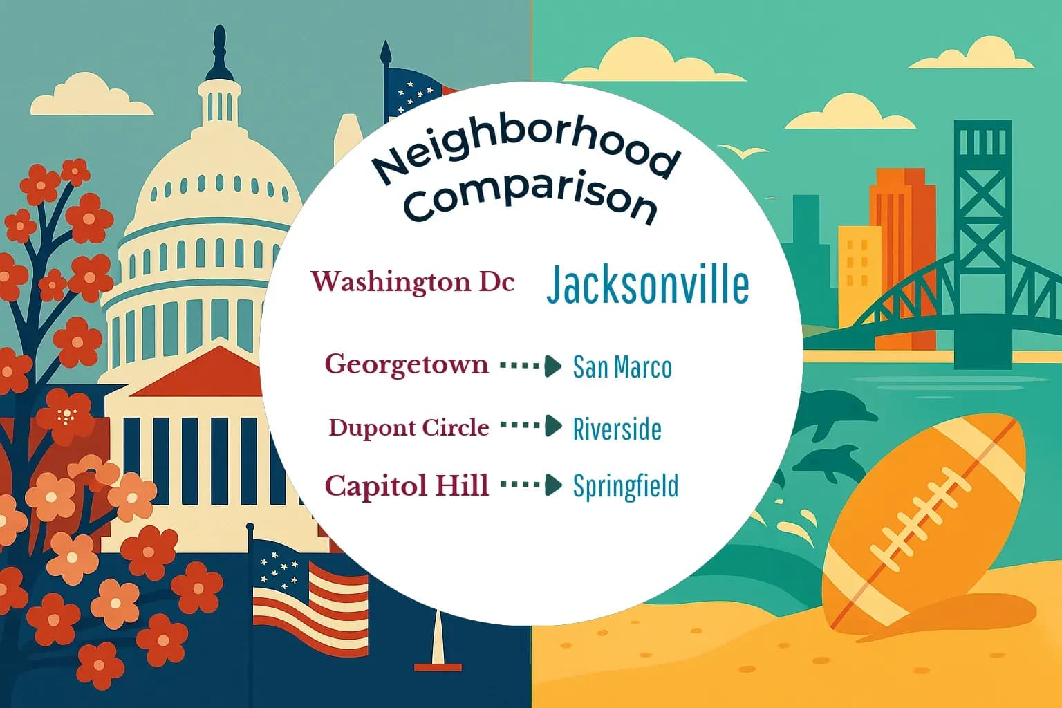 Washington DC vs Jacksonville Neighborhood Comparison