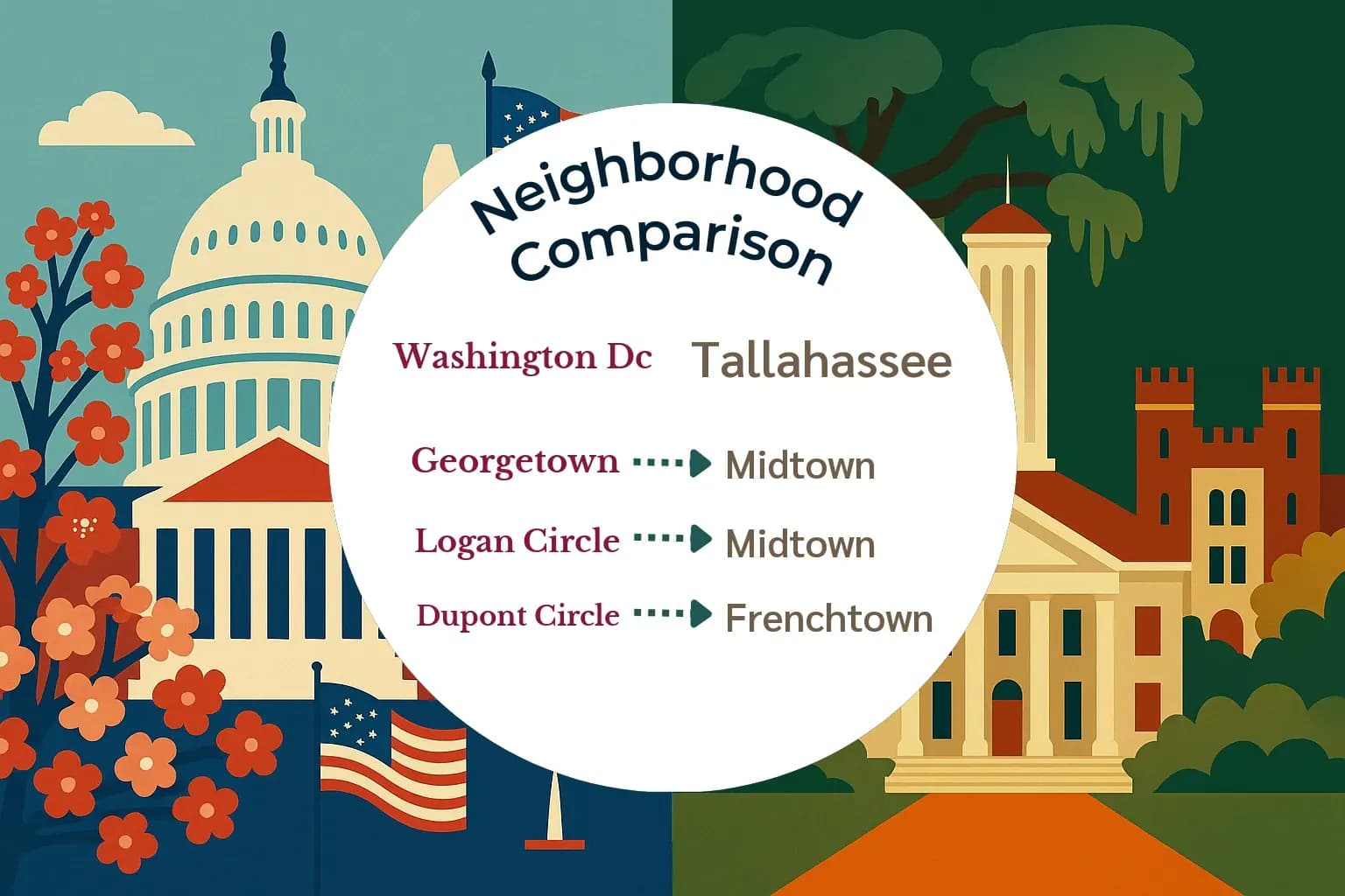 Washington DC vs Tallahassee Neighborhood Comparison