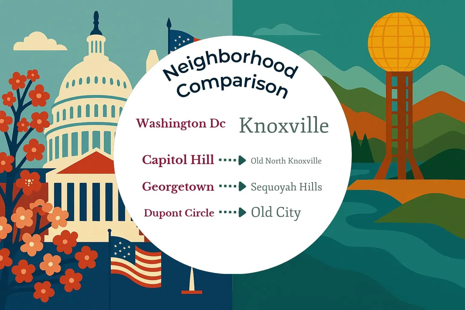 Washington DC vs Knoxville Neighborhood Comparison