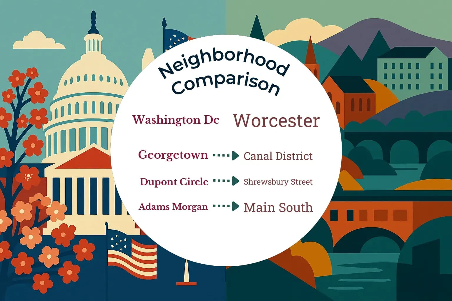 Washington DC vs Worcester Neighborhood Comparison