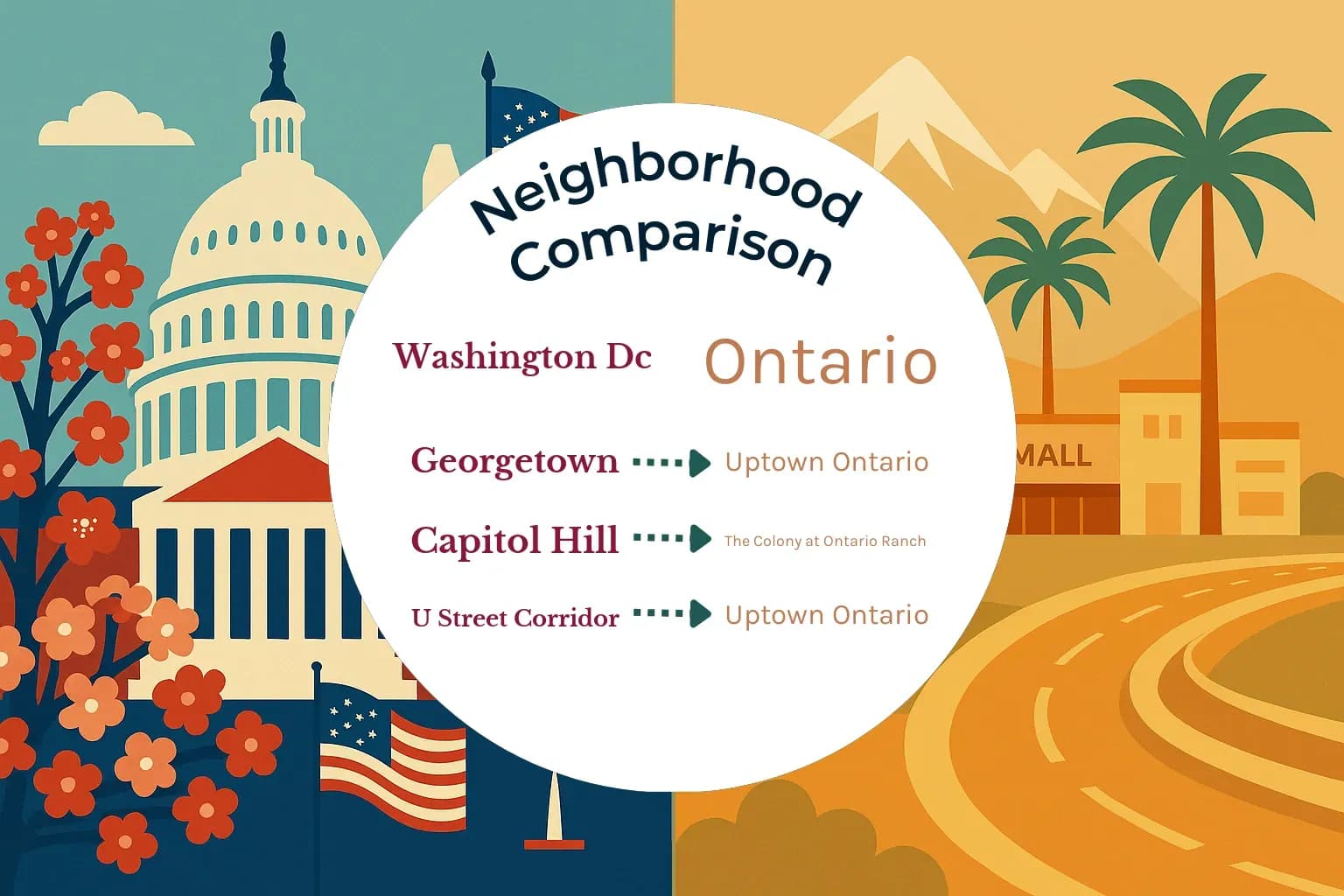 Washington DC vs Ontario Neighborhood Comparison