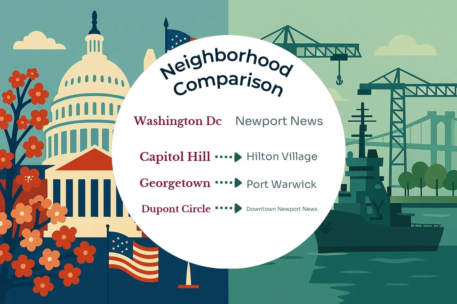 Washington DC vs Newport News Neighborhood Comparison