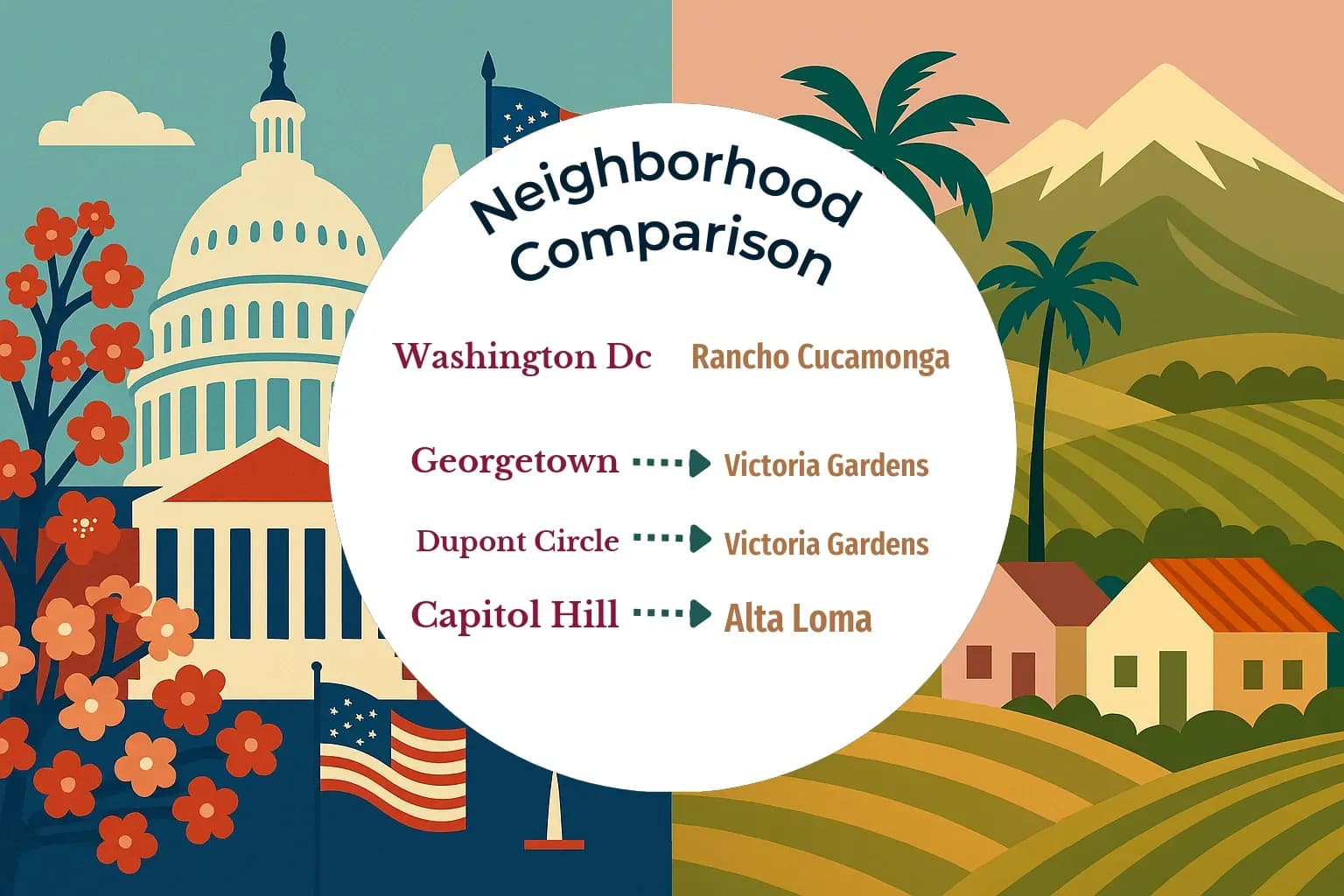 Washington DC vs Rancho Cucamonga Neighborhood Comparison