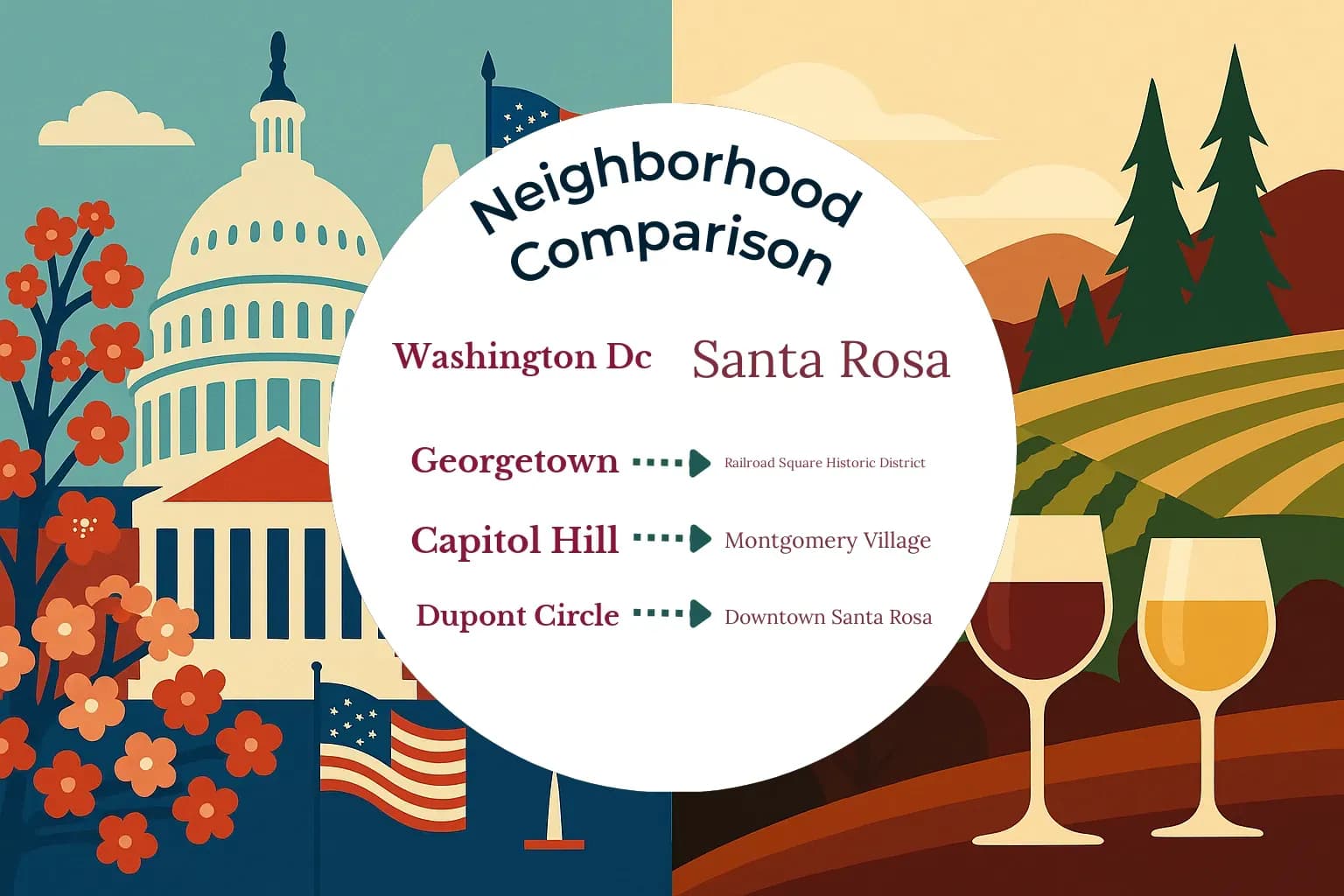 Washington DC vs Santa Rosa Neighborhood Comparison
