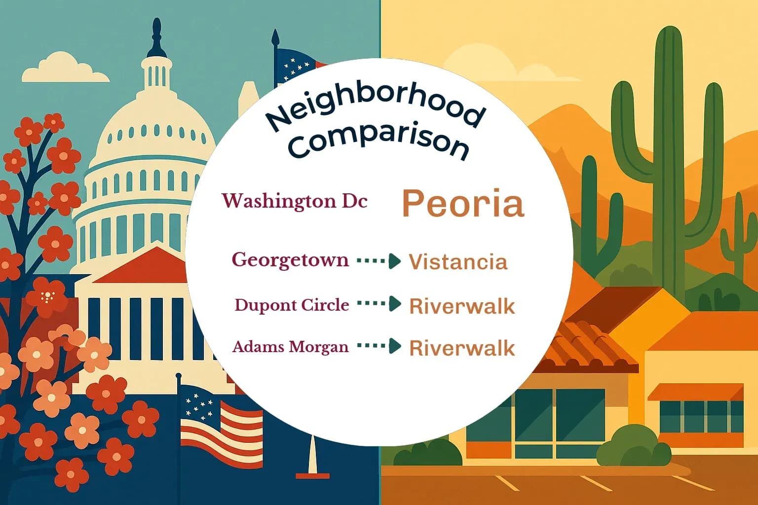 Washington DC vs Peoria Neighborhood Comparison