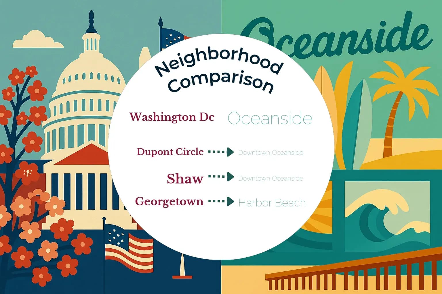 Washington DC vs Oceanside Neighborhood Comparison