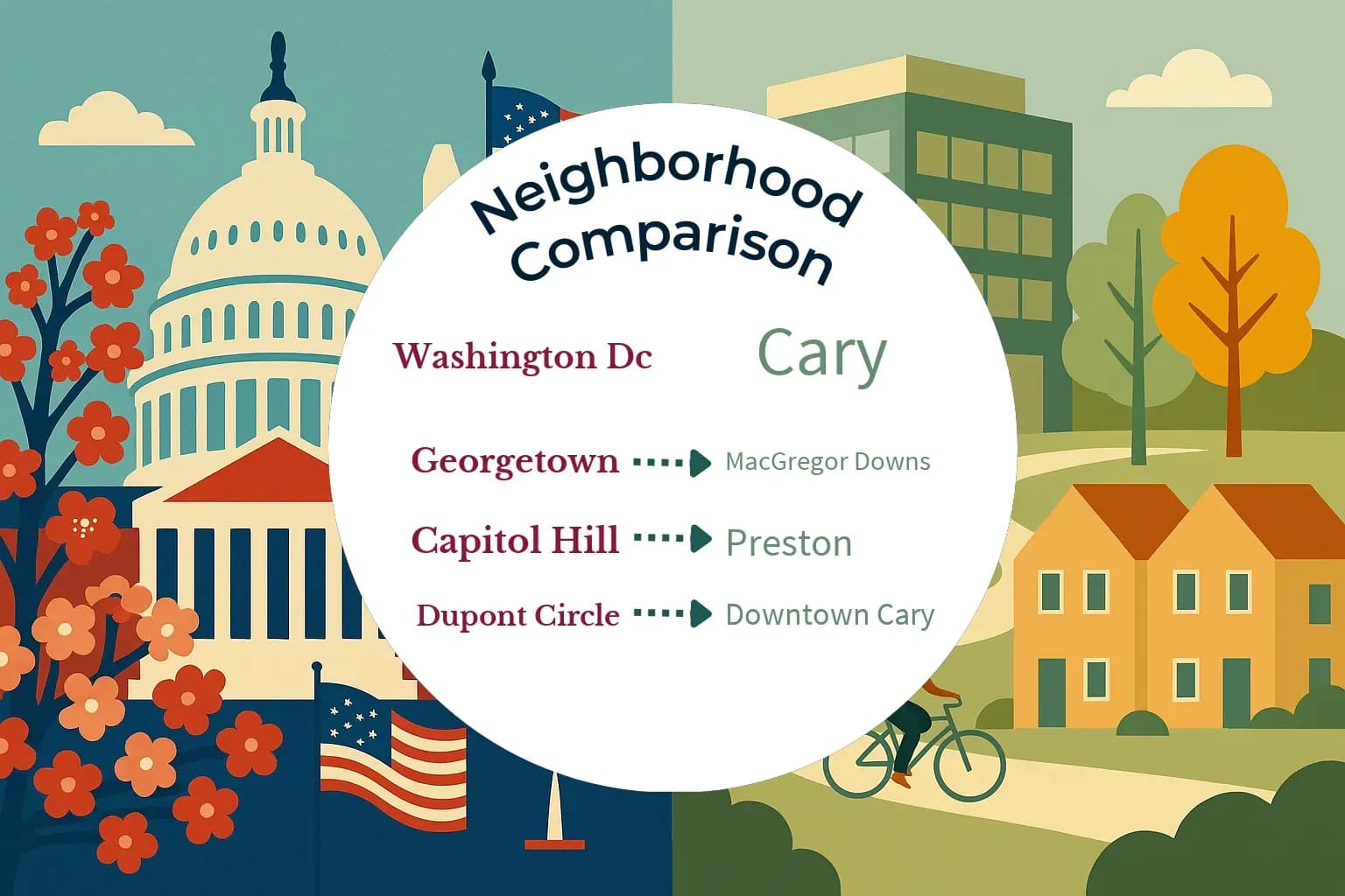Washington DC vs Cary Neighborhood Comparison