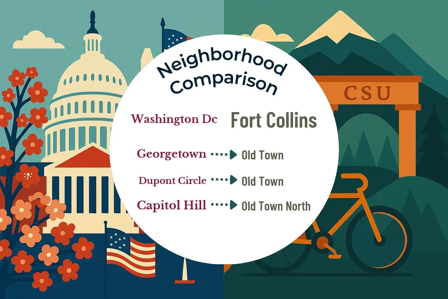 Washington DC vs Fort Collins Neighborhood Comparison