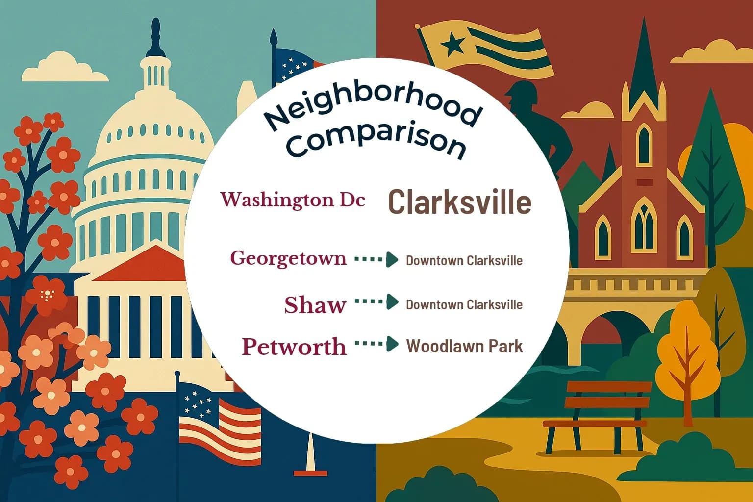Washington DC vs Clarksville Neighborhood Comparison