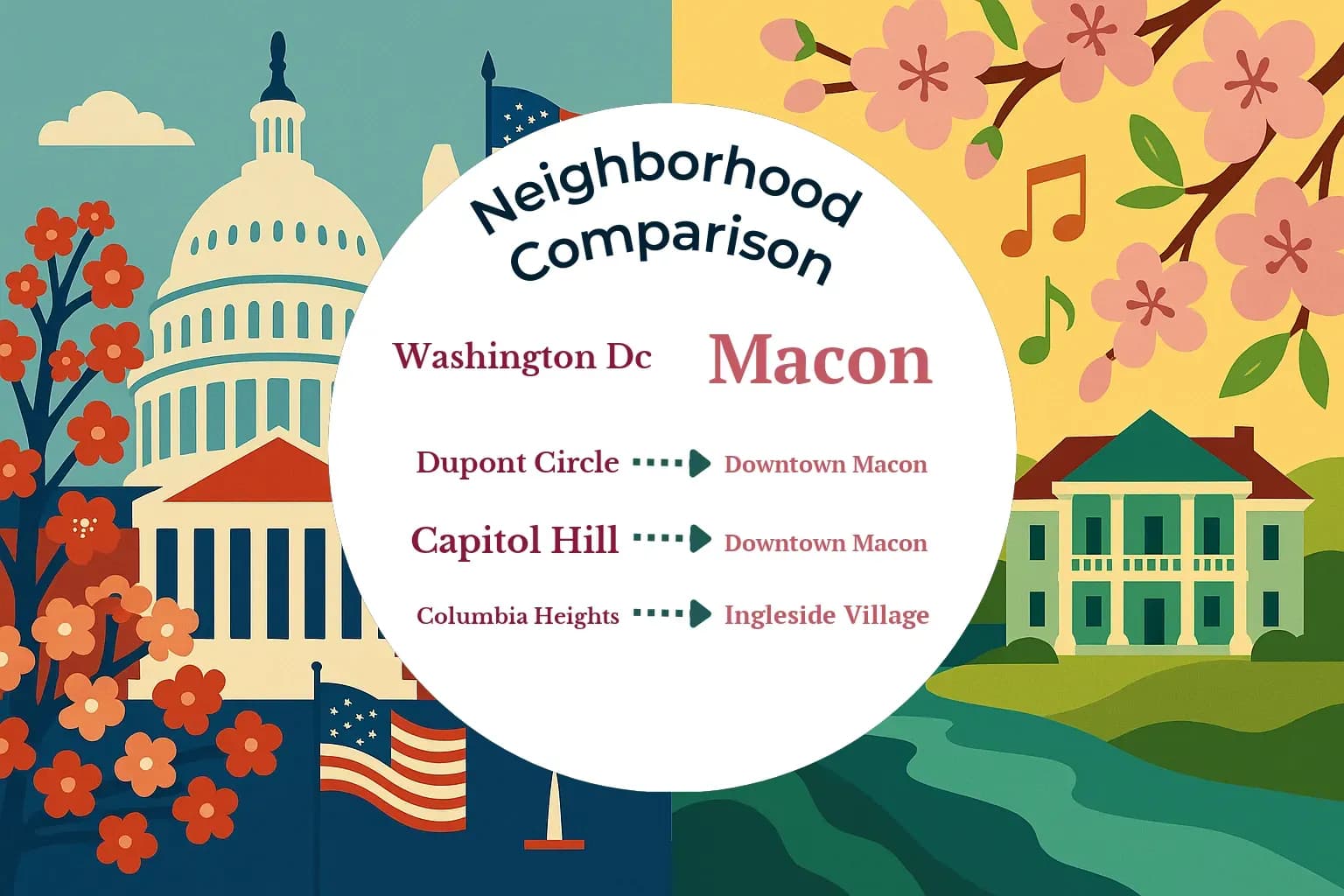 Washington DC vs Macon Neighborhood Comparison
