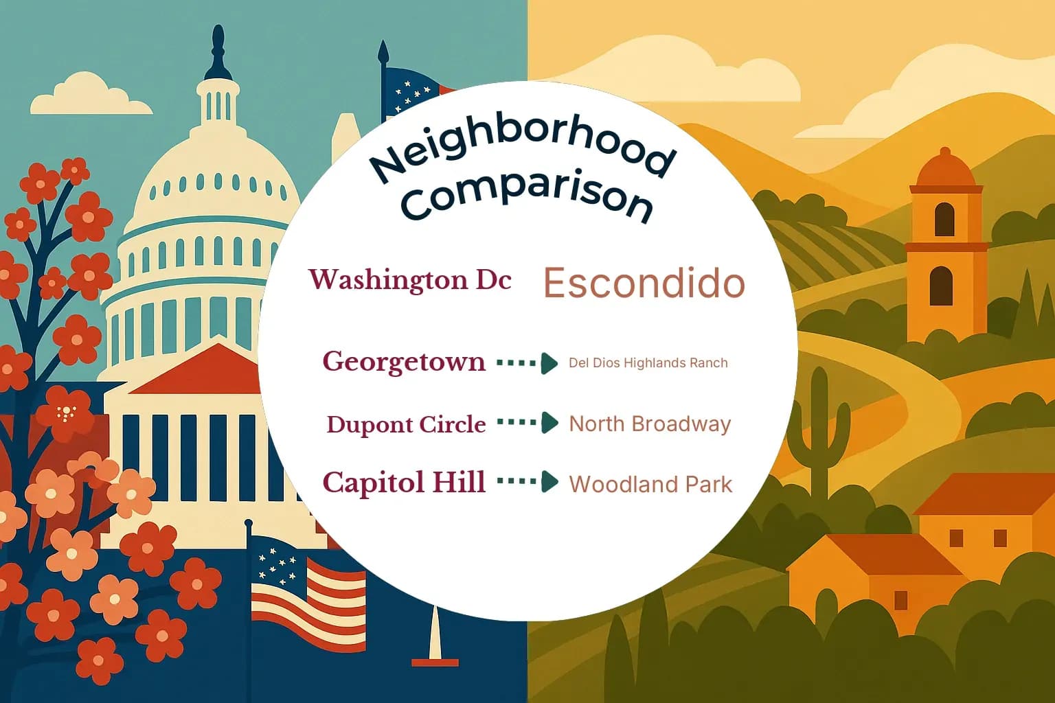 Washington DC vs Escondido Neighborhood Comparison