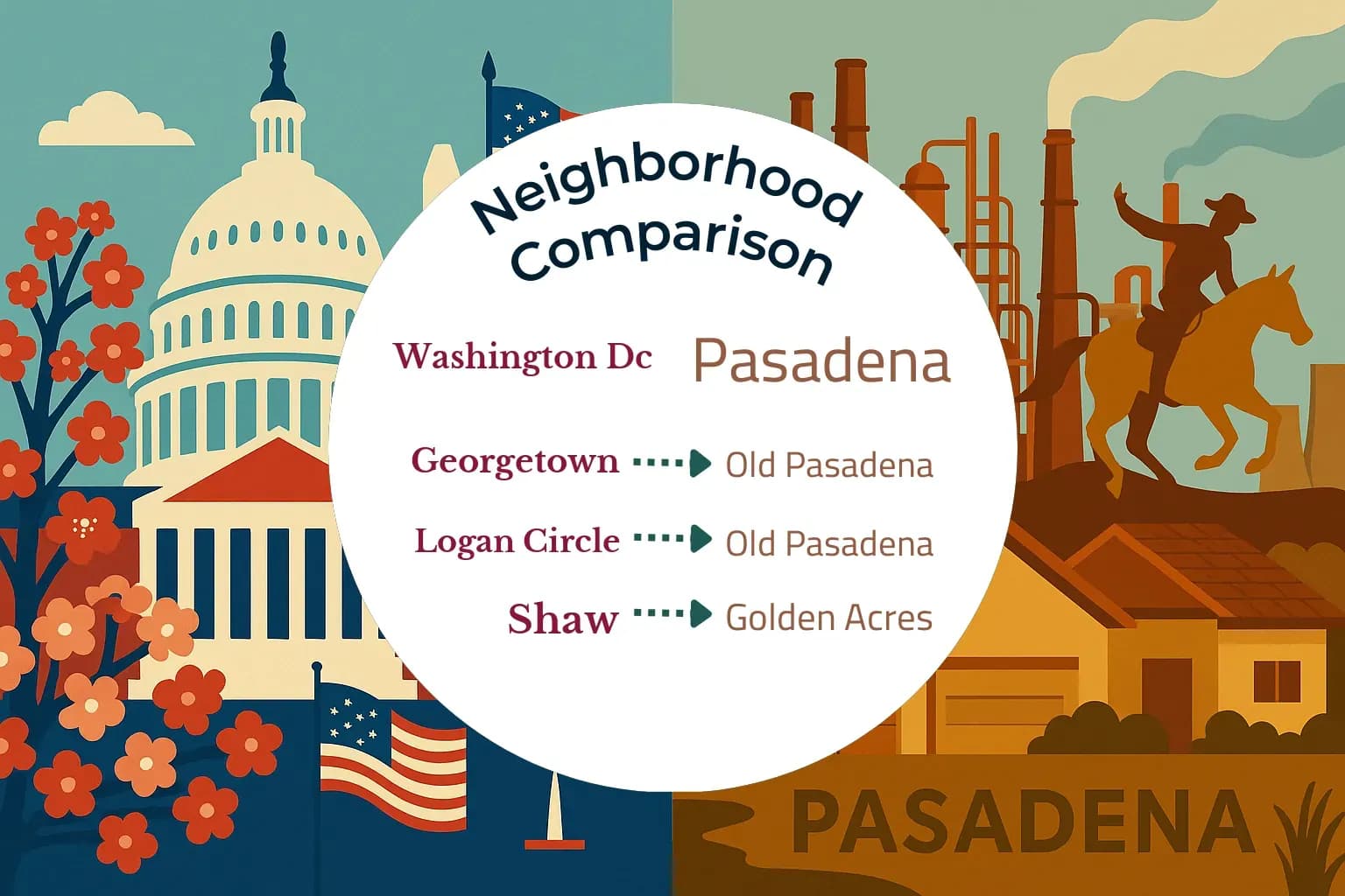 Washington DC vs Pasadena Neighborhood Comparison