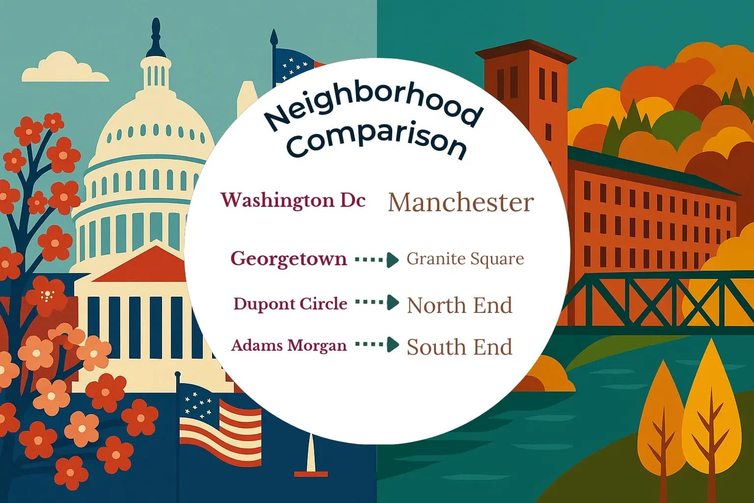 Washington DC vs Manchester Neighborhood Comparison