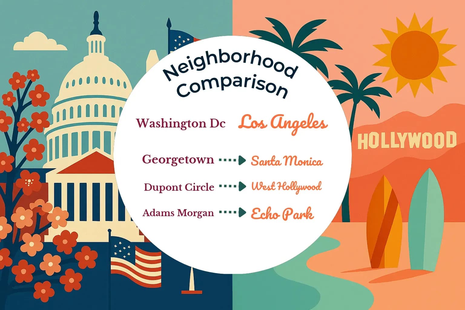 Washington DC vs Los Angeles Neighborhood Comparison